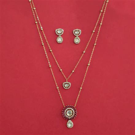 Kundan Classic Pendant Set With Carat Plating