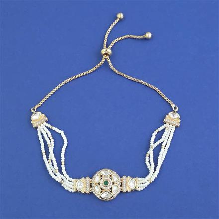 Kundan Adjustable Bracelet With Carat Plating