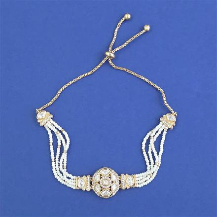 Kundan Adjustable Bracelet With Carat Plating