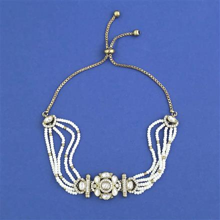 Kundan Adjustable Bracelet With Mehndi Plating