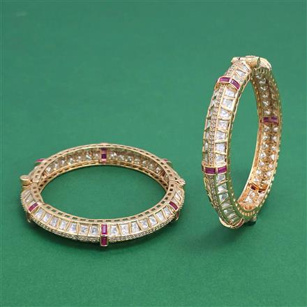 Kundan 2 Pc Classic Bangles with Carat Plating