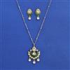 Kundan Classic Pendant Set with Mehndi Plating