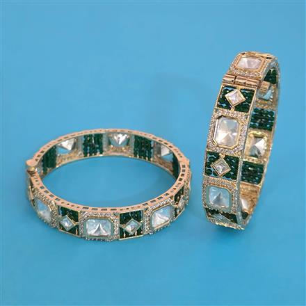 Kundan 2 Pc Openable Bangles with Carat Plating