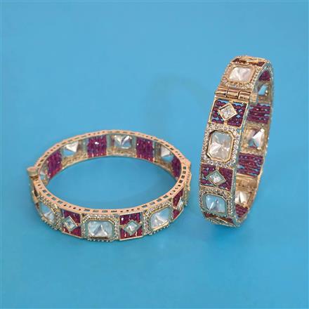 Kundan 2 Pc Openable Bangles with Carat Plating