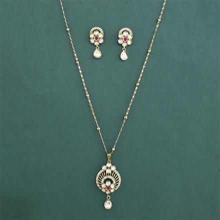 Kundan Classic Pendant Set with Mehndi Plating