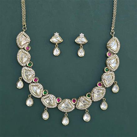 Kundan Classic Necklace with Mehndi Plating