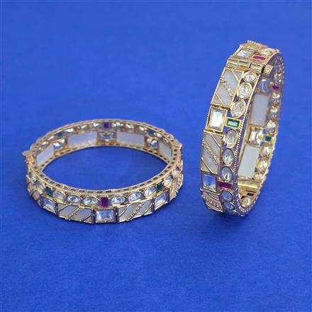 Kundan 2 Pc Openable Bangles with Carat Plating