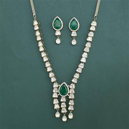 Kundan Classic Necklace with Mehndi Plating