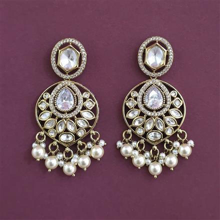 Kundan Classic Earring with Mehndi Plating