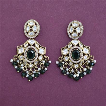 Kundan Classic Earring with Mehndi Plating