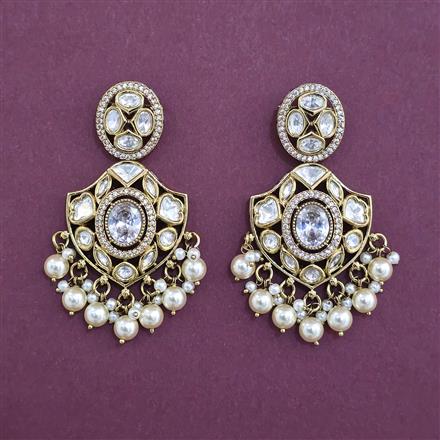 Kundan Classic Earring with Mehndi Plating