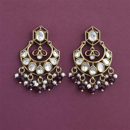 Kundan Classic Earring with Mehndi Plating