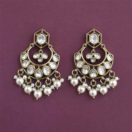 Kundan Classic Earring with Mehndi Plating