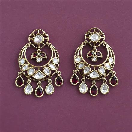 Kundan Classic Earring with Mehndi Plating