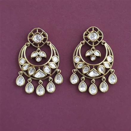 Kundan Classic Earring with Mehndi Plating