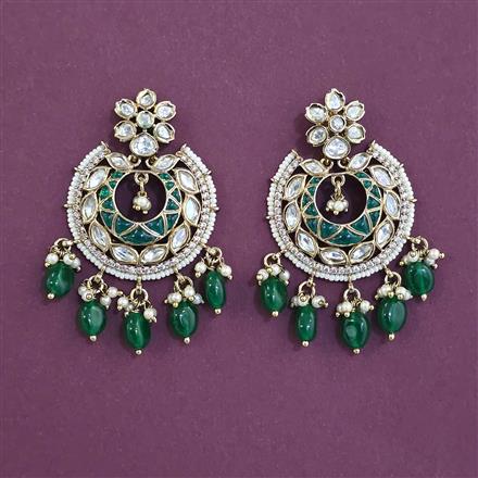 Kundan Classic Earring with Mehndi Plating