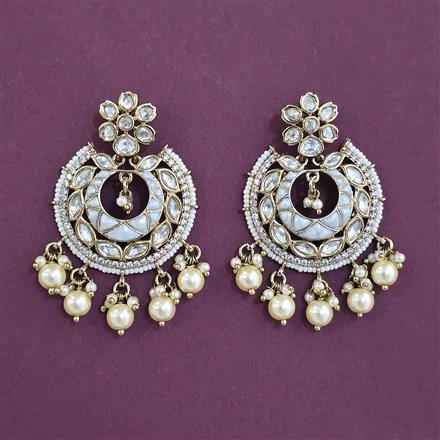 Kundan Classic Earring with Mehndi Plating