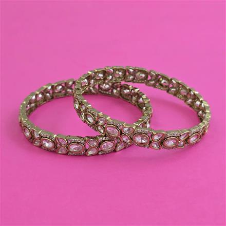 Kundan 2 Pc Classic Bangles with Mehndi Plating