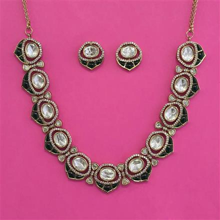 Kundan Classic Necklace with Mehndi Plating