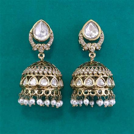 Kundan Jhumki with Mehndi Plating