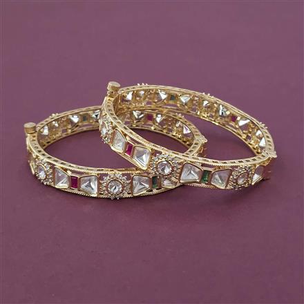 Kundan Openable Bangles with Carat Plating