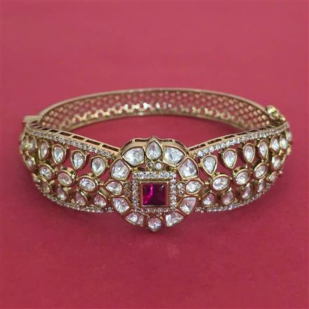 Kundan Openable Kada With Mehndi Plating
