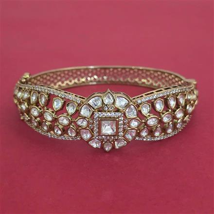 Kundan Openable Kada With Mehndi Plating
