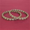Kundan Delicate Bangles with Mehndi Plating