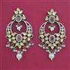 Kundan Pearl Earring with Mehndi Plating