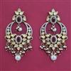 Kundan Pearl Earring with Mehndi Plating