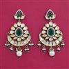 Kundan Chand Earring with Mehndi Plating