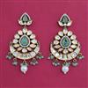 Kundan Chand Earring with Mehndi Plating