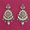 Kundan Chand Earring with Mehndi Plating