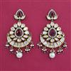 Kundan Chand Earring with Mehndi Plating