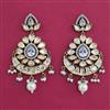 Kundan Chand Earring with Mehndi Plating