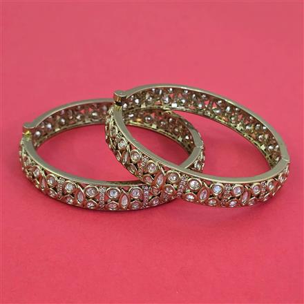 Kundan 2 Pc Bangles with Mehndi Plating