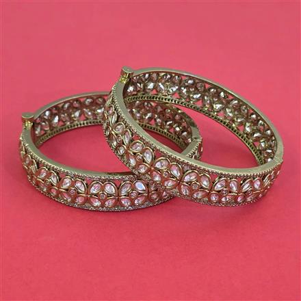 Kundan 2 Pc Bangles with Mehndi Plating