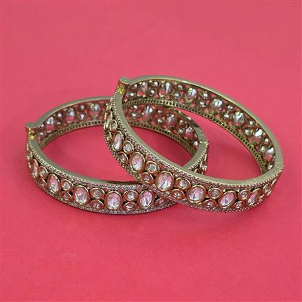 Kundan 2 Pc Bangles with Mehndi Plating