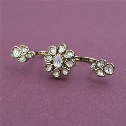 Kundan Classic Ring with Mehndi Plating