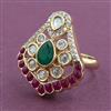Kundan Adjustable Ring with Carat Plating