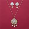 Kundan Mother Of Pearl Pendant Set with Carat Plating