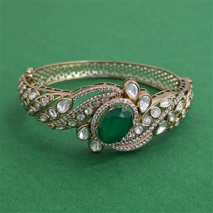 Kundan Openable Kada With Mehndi Plating