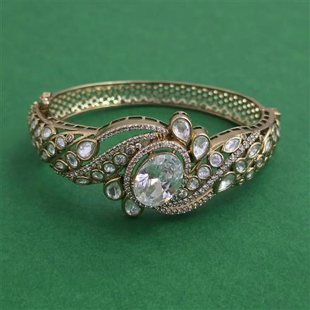 Kundan Openable Kada With Mehndi Plating