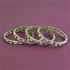 Kundan Pearl Bangles with Mehndi Plating
