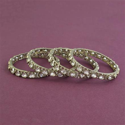Kundan Classic Bangles with Mehndi Plating