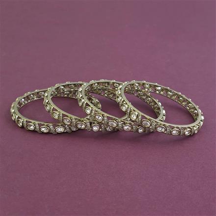 Kundan Classic Bangles with Mehndi Plating