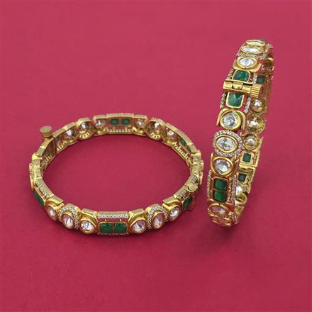 Kundan Openable Bangles with Victorian Plating