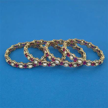 Kundan Classic Bangles with Mehndi Plating