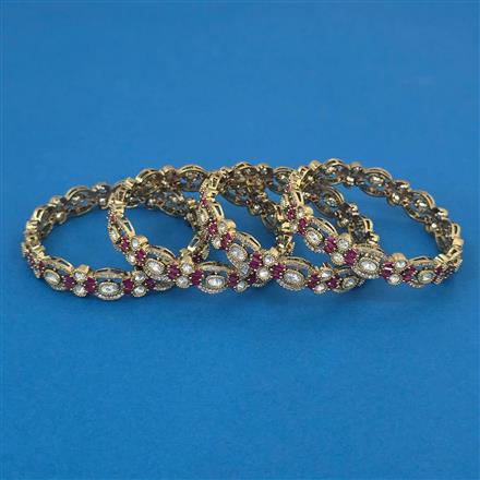 Kundan Classic Bangles with Mehndi Plating