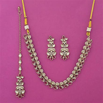 Kundan Classic Necklace With Mehndi Plating